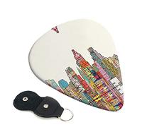 Austin Texas Set Of 6 Guitar Plectrums For Acoustic Guitar, Electric Guitar, Bass, Ukulele - Thin, Medium And Thick.