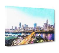 Austin Texas Skyline Canvas Print | Gallery Wrapped 30mm Frame Wall Art | 30x20 inches | Ready to Hang | Modern Cityscape Picture | Living Room Bedroom Lounge Office