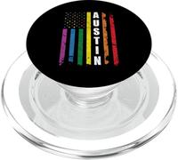 Austin Texas Us American Flag Rainbow Gay LGBT Pride Month PopSockets PopGrip for MagSafe