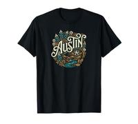 Austin Texas Wildflower Star River Landscape Art T-Shirt