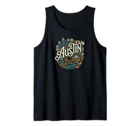 Austin Texas Wildflower Star River Landscape Art Tank Top