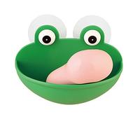 Austinstore Frog Shape Wall Suction Sponge Soap Drain Dish Rack Holder Bathroom Organizer Green