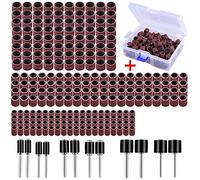 AUSTOR 252 Pieces Sanding Drum Kit with Free Box Including 240 Pieces Drum Sander Nail Sanding Band Sleeves and 12 Pieces Drum Mandrels for Dremel Rotary Tool.