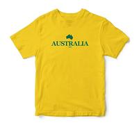 Australia 1899 Kids T Shirt Retro Rugby Football Supporters Boys Girls World Tee Top, 12-13 Years, Yellow