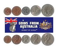 Australia 5 Mixed Coins | 1 Cent to 20 Cents | Australian Currency Since 1966