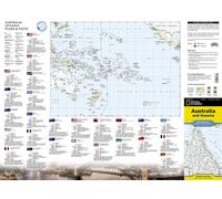Australia and Oceania Reference Map (Folded) : folded with flags and facts
