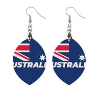 Australia Australian Flag Women's Earrings Wooden Pendant Dangle Jewelry Stylish Accessories for Party
