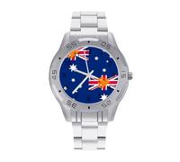 Australia Bear Paw Flag Quartz Wrist Watch Stainless Steel Watches for Men Women Easy to Read