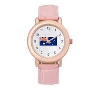 Australia Bear Paw Flag Wrist Watches for Women Men Quartz Stainless Steel Watch Easy to Read