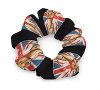 Australia British Flag Kangarooes Hair Ties Elastic Hair Bands Cute Ponytail Holders for Thick Or Thin Hair