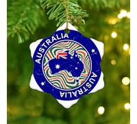 Australia Christmas Ornaments World Countries Flag International Round Christmas Tree Ornament Ceramic Custom America Country Asia Africa Flags Christmas Keepsake for Home Decor