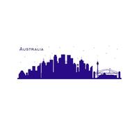 Australia City Skyline Silhouette Lettering Decals 42x130.1cm Multi Color Selection DarkBlue