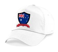 Australia Cricket Embroidered Baseball Cap International Cricket Sport Your Country Embroidery (White)