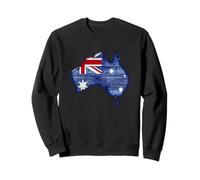 Australia Down Under Wooden Australian Flag Map Gift Sweatshirt