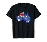 Australia Down Under Wooden Australian Flag Map Gift T-Shirt