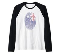 Australia Fingerprint Australia Star Flag Aussie Flag Raglan Baseball Tee