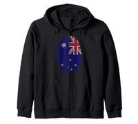Australia Fingerprint Australia Star Flag Aussie Flag Zip Hoodie