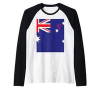 Australia Flag Aussie Heart Proud Heritage National Day Raglan Baseball Tee