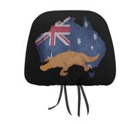 Australia Flag Australian Platy-Pus Car Seat Headrest Protector 2 PCS