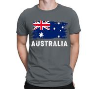 Australia Flag Australian Pride Nationality Supporter Mens T-Shirts Tee Top #6NE Charcoal L