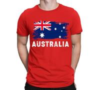 Australia Flag Australian Pride Nationality Supporter Mens T-Shirts Tee Top #6NE Red L