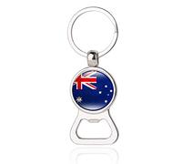 Australia Flag Beer Bottle Opener Metal Glass Crystal Keychain Travel Souvenir Gift Keyring Accessories