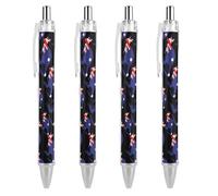 Australia Flag Fashion Retractable Ballpointpen 0.5 Fine Writing Pens Black Ink Click Pen Office Supplies 4 PCS