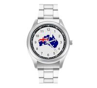 Australia Flag Map Simple Stainless Watch Fashion Designer Wristwatch Easy Reader Analog Watches Gifts for Men