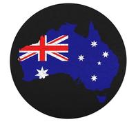 Australia Flag Map Wooden Puzzle Letter on Back Circular Easy Jigsaw Puzzles for Elderly Birthday Gift Family Game