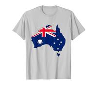 Australia Flag Tshirt, Australian Tshirt, Australia Flag T-Shirt, Men, Silver Grey, Small