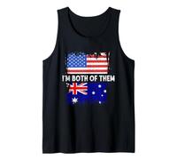 Australia Flag USA America I'm Both of Them Australian Roots Tank Top
