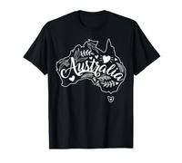 Australia Floral Map Outline with Hand-Drawn Script Text T-Shirt