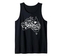 Australia Floral Map Outline with Hand-Drawn Script Text Tank Top