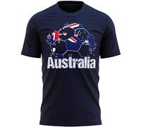 Australia Football Flag Mens T Shirt, Australian Soccer Gifts for Dad or Grandad, Australia Football Supporters Tee 2022, L, Navy