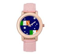 Australia & Ireland Friendship Flag Wrist Watches for Women Men Quartz Stainless Steel Watch Easy to Read