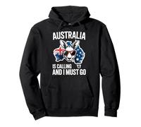 Australia Is Calling And I Must Go Kangaroo Map Flag Pullover Hoodie