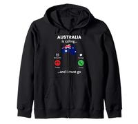 australia is calling, funny australia Zip Hoodie
