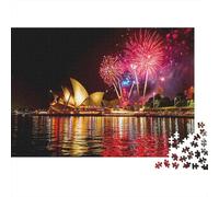 Australia Jigsaw Puzzles 1000 Pieces Sydney Opera House Challenge Jigsaw Puzzle for Adults Brain Teaser Puzzle Home Decoration Puzzle Multi Colour DIY Toys 1000pcs (75x50cm)