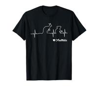 Australia Kangaroo and Koala Draw Heartbeat Illustration T-Shirt