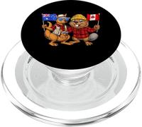 Australia Kangaroo Canada Beaver Proud Canadian Flag PopSockets PopGrip for MagSafe