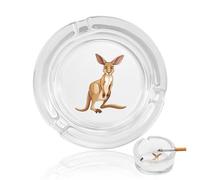 Australia Kangaroo Glass Ashtray for Cigarettes Round Ash Tray Holders for Home Office