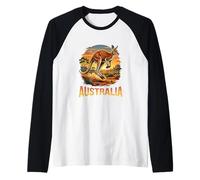 Australia Kangaroo Safari Outback Wildlife Nature Explorer Raglan Baseball Tee