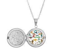 Australia Landscape Animals National Flag Locket Necklace Hold Picture Jewelry Birthday Gift