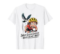 Australia Magpie Swoop Season Survivor, Wear a Helmet Mate T-Shirt