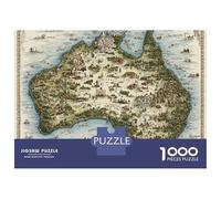Australia Map 1000 Piece Jigsaw Puzzle Paper for Adults Classic Style Puzzle Game for Family Relaxation Focus 52x38cm/1000pcs