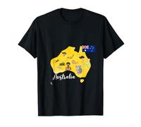 Australia Map - Aboriginal Culture, Koala, Aussie flag T-Shirt