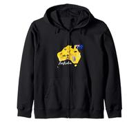 Australia Map - Aboriginal Culture, Koala, Aussie flag Zip Hoodie