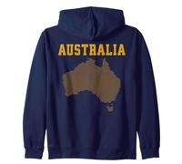 Australia Map Aussie Zip Hoodie
