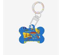 Australia Map Icons Printing Bone Shaped Dog Tag Pet Id Tags,Acrylic Dog Tags Cat Tags with Ring for Dog Cat,Pendant Crafts