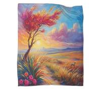 Australia Map Oil Painting Blanket - Versatile Warm Bedding Spinifex Swaying in The Wind Soft And Comfortable Travel Bed Throws And Patchwork Quilts 80x90inch(200x230cm)